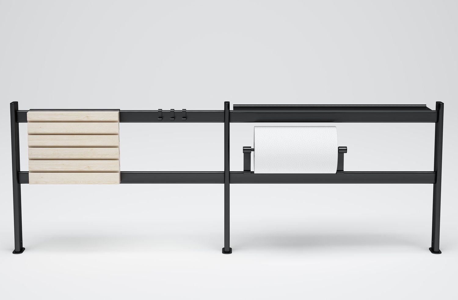 estante encimera cocina suspendido de mueble alto industrial negro con luz LED HANG